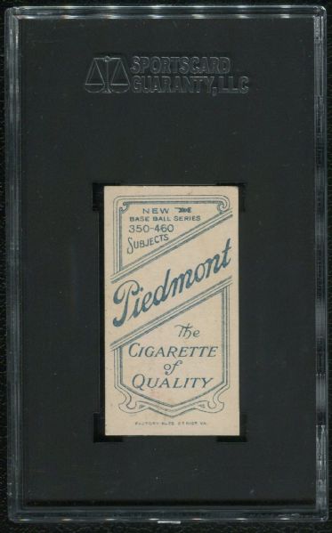 1911 Piedmont Cigarettes T206 Jimmy Sheckard Glove Showing SGC 80 EX-MT 6