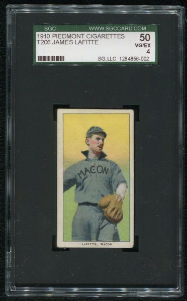 1910 Piedmont Cigarettes T206 James Lafitte SGC 50 VG-EX 4