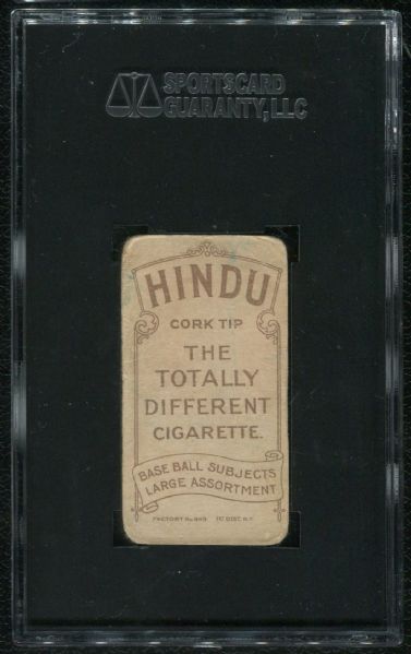 1909-11 Hindu Cigarettes T206 Gordon Hickman SGC 10 Poor 1