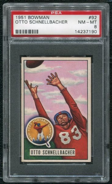 1951 Bowman #92 Otto Schnellbacher PSA 8 NM-MT