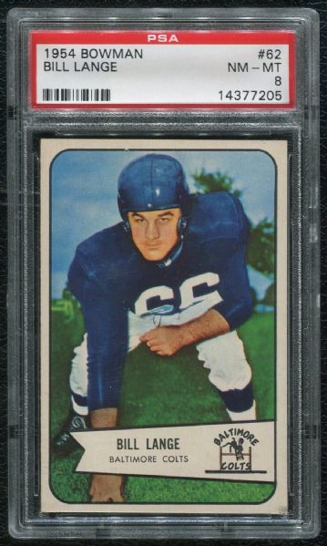 1954 Bowman #62 Bill Lange PSA 8 NM-MT