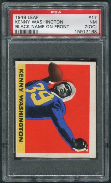 1948 Leaf #17 Kenny Washington Black Name PSA 7 OC NM