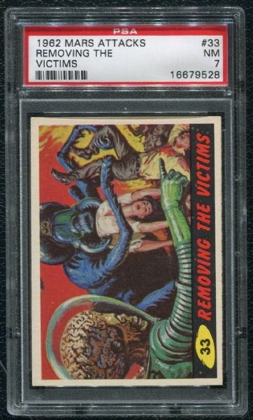 1962 Topps Mars Attacks #33 Removing The Victims PSA 7 NM