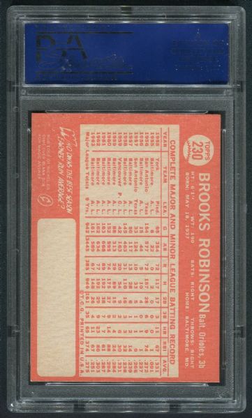 1964 Topps #230 Brooks Robinson PSA 8.5 NM-MT+