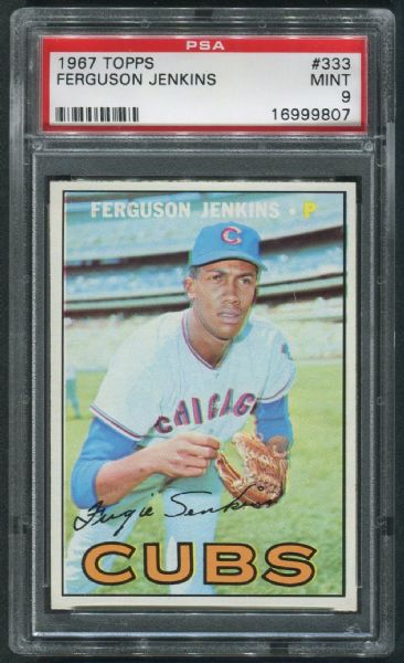 1967 Topps #333 Ferguson Jenkins PSA 9 MINT