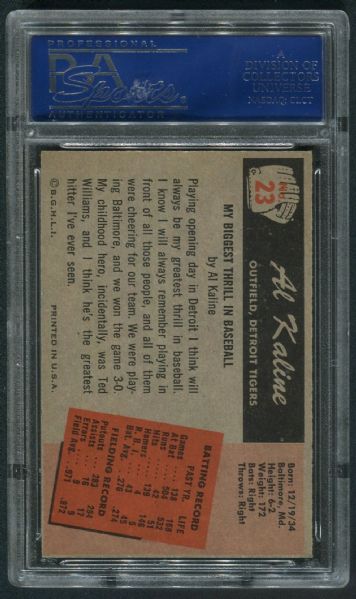 1955 Bowman #23 Al Kaline PSA 8.5 NM-MT+