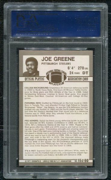 1971 Kellogg's #15 Joe Greene PSA 10 GEM MINT