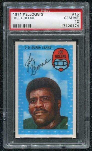 1971 Kellogg's #15 Joe Greene PSA 10 GEM MINT