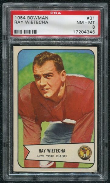 1954 Bowman #31 Ray Wietecha PSA 8 NM-MT