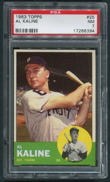 1963 Topps #25 Al Kaline PSA 7 NM