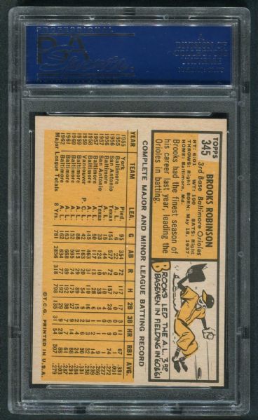 1963 Topps #345 Brooks Robinson PSA 8 NM-MT