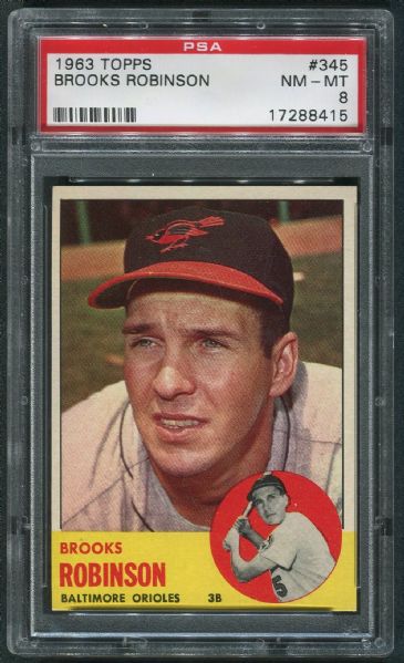 1963 Topps #345 Brooks Robinson PSA 8 NM-MT