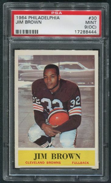 1964 Philadelphia #30 Jim Brown PSA 9 (OC) MINT