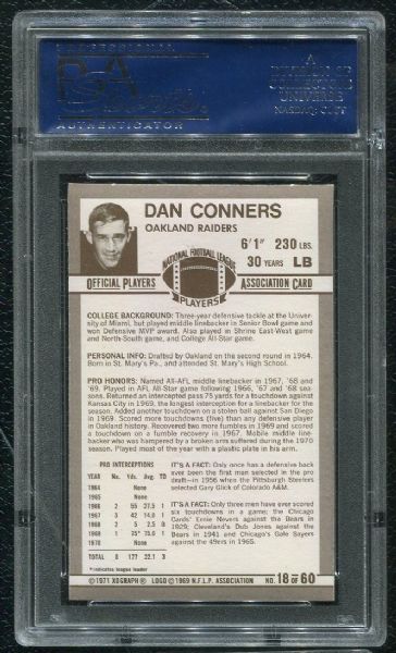 1971 Kellogg's #18 Dan Conners PSA 10 GEM MINT