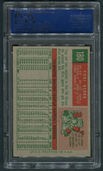 1959 Topps #180 Yogi Berra PSA 7 NM