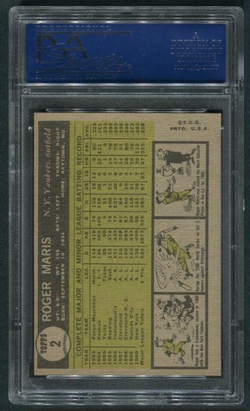 1961 Topps #2 Roger Maris PSA 7 NM