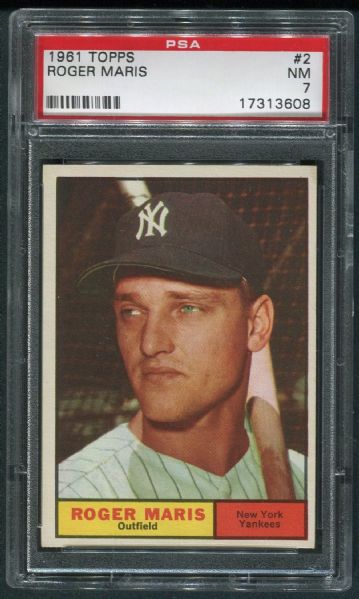 1961 Topps #2 Roger Maris PSA 7 NM