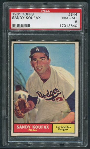 1961 Topps #344 Sandy Koufax PSA 8 NM-MT