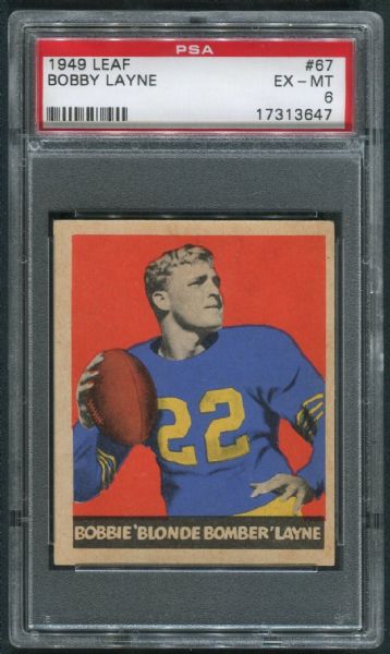 1949 Leaf #67 Bobby Layne PSA 6 EX-MT