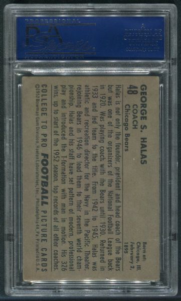 1952 Bowman Large #48 George Halas PSA 5 EX