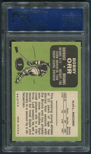 1970 Topps #3 Bobby Orr PSA 8 NM-MT