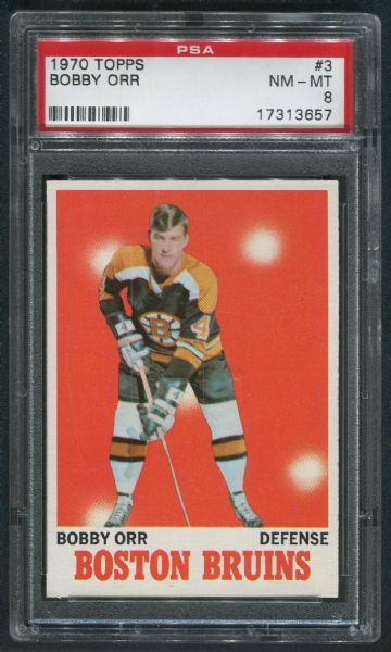 1970 Topps #3 Bobby Orr PSA 8 NM-MT