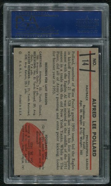 1953 Bowman #14 Al Pollard PSA 8 NM-MT