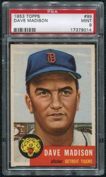 1953 Topps #99 Dave Madison PSA 9 MINT - 1 of 2