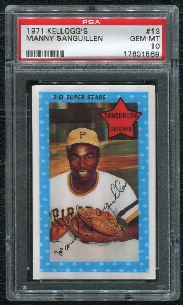 1971 Kellogg's #13 Manny Sanguillen PSA 10 GEM MINT