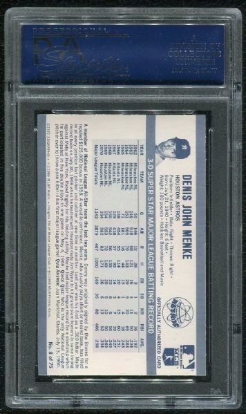 1971 Kellogg's #8 Denis Menke PSA 10 GEM MINT