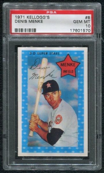 1971 Kellogg's #8 Denis Menke PSA 10 GEM MINT