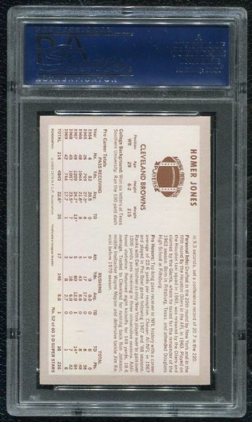 1970 Kellogg's #52 Homer Jones PSA 10 GEM MINT