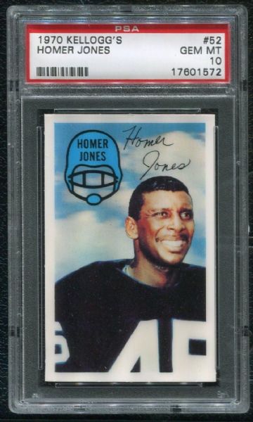 1970 Kellogg's #52 Homer Jones PSA 10 GEM MINT