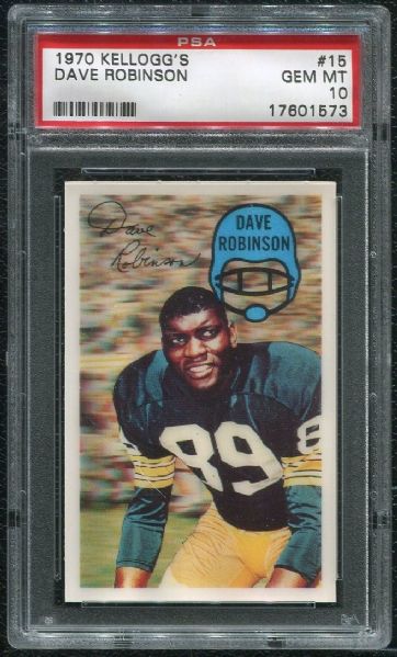 1970 Kellogg's #15 Dave Robinson PSA 10 GEM MINT