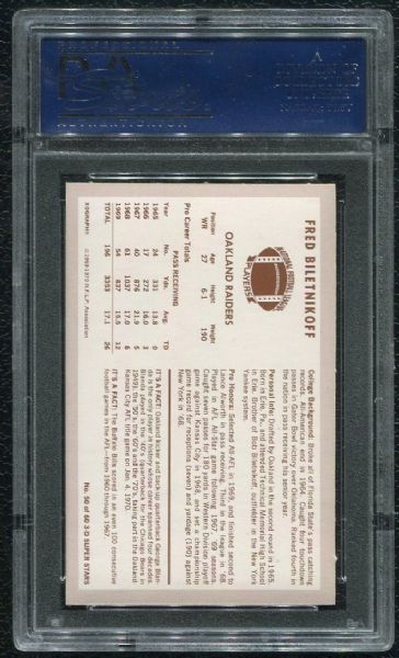 1970 Kellogg's #50 Fred Biletnikoff PSA 10 GEM MINT