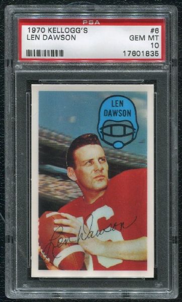 1970 Kellogg's #6 Len Dawson PSA 10 GEM MINT