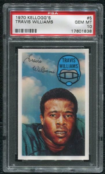 1970 Kellogg's #5 Travis Williams PSA 10 GEM MINT