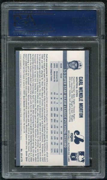 1971 Kellogg's #23 Carl Morton PSA 10 GEM MINT