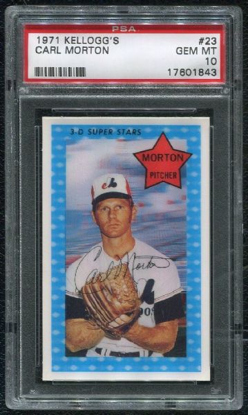 1971 Kellogg's #23 Carl Morton PSA 10 GEM MINT