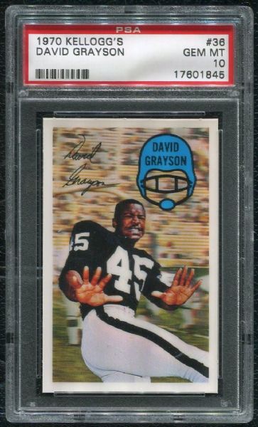 1970 Kellogg's #36 David Grayson PSA 10 GEM MINT