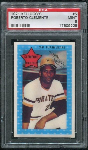 1971 Kellogg's #5 Roberto Clemente PSA 9 MINT