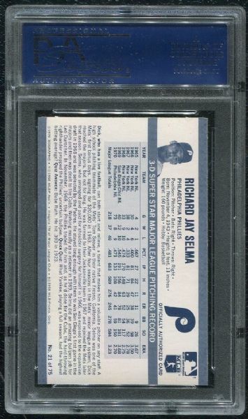 1971 Kellogg's #21 Richard Selma PSA 10 GEM MINT