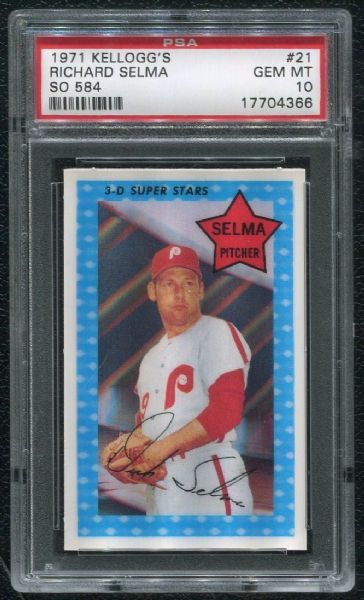 1971 Kellogg's #21 Richard Selma PSA 10 GEM MINT