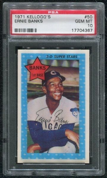 1971 Kellogg's #50 Ernie Banks PSA 10 GEM MINT