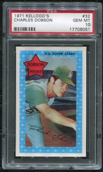 1971 Kellogg's #32 Charles Dobson PSA 10 GEM MINT