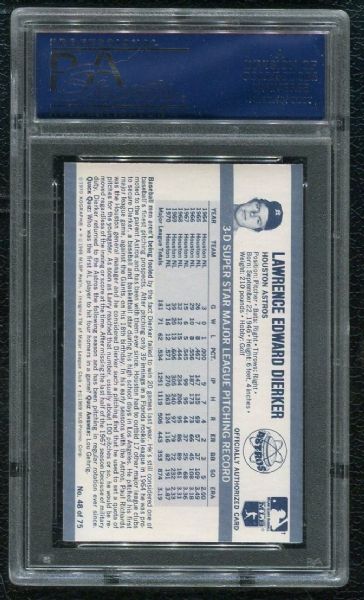 1971 Kellogg's #48 Larry Dierker PSA 10 GEM MINT