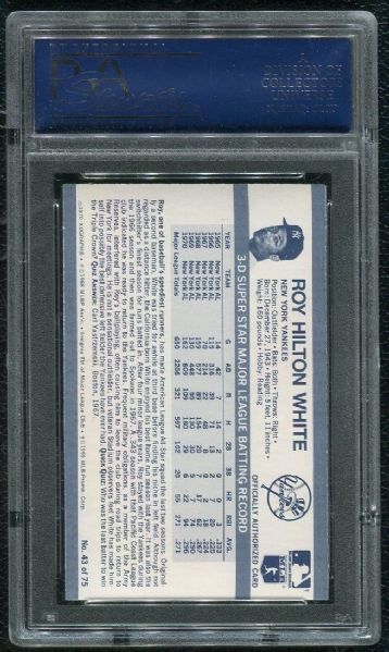 1971 Kellogg's #43 Roy White PSA 10 GEM MINT