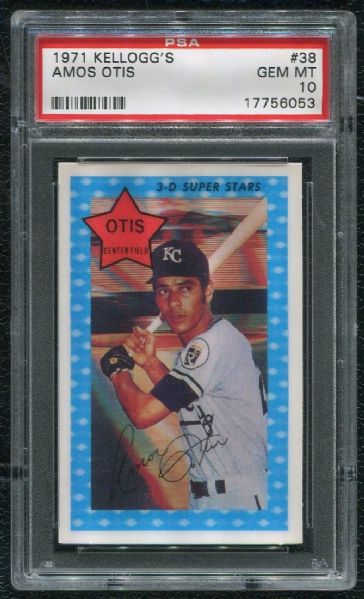 1971 Kellogg's #38 Amos Otis PSA 10 GEM MINT