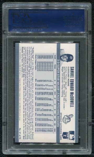 1971 Kellogg's #37 Samuel McDowell PSA 10 GEM MINT