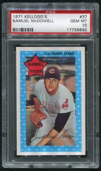 1971 Kellogg's #37 Samuel McDowell PSA 10 GEM MINT